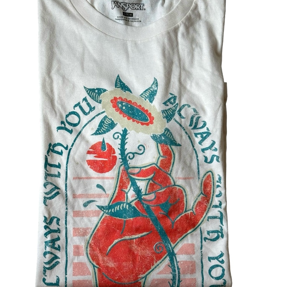 Jansport s/s "Pablo Honey" crewneck tee in cream. Size M. NWT - Picture 5 of 5
